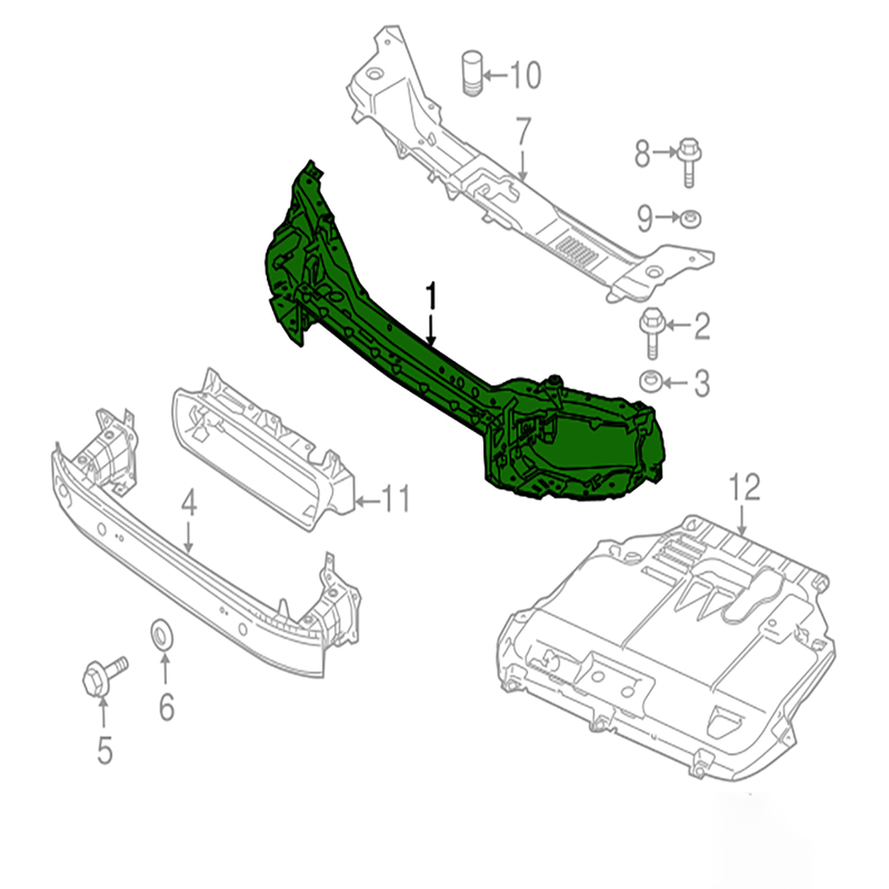 Suporte do radiador dianteiro Womala Front OE 31335263 Estrutura da extremidade dianteira para Volvo S40 V50 C30